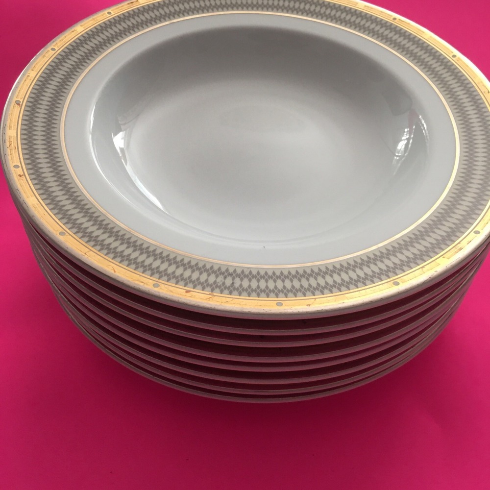 8 Mikasa Fine China CAMBRIDGE Pattern Y0501 Soup Bowls 9"